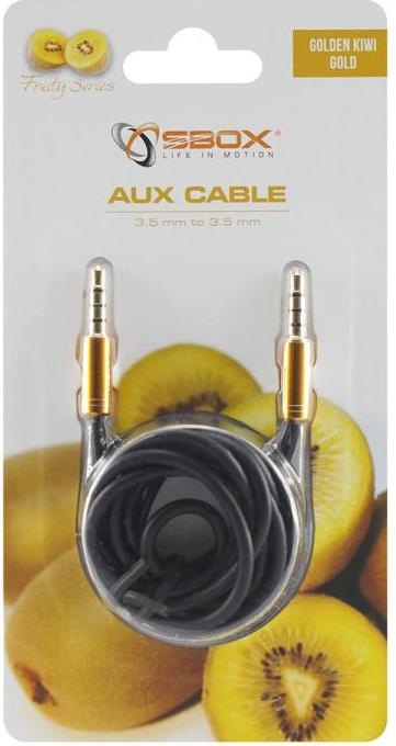 Produktbild Sbox AUX Cable 3.5mm to 3.5mm golden kiwi gold 3535-1.5G (1.50 m, 3.5mm Klinke (AUX))