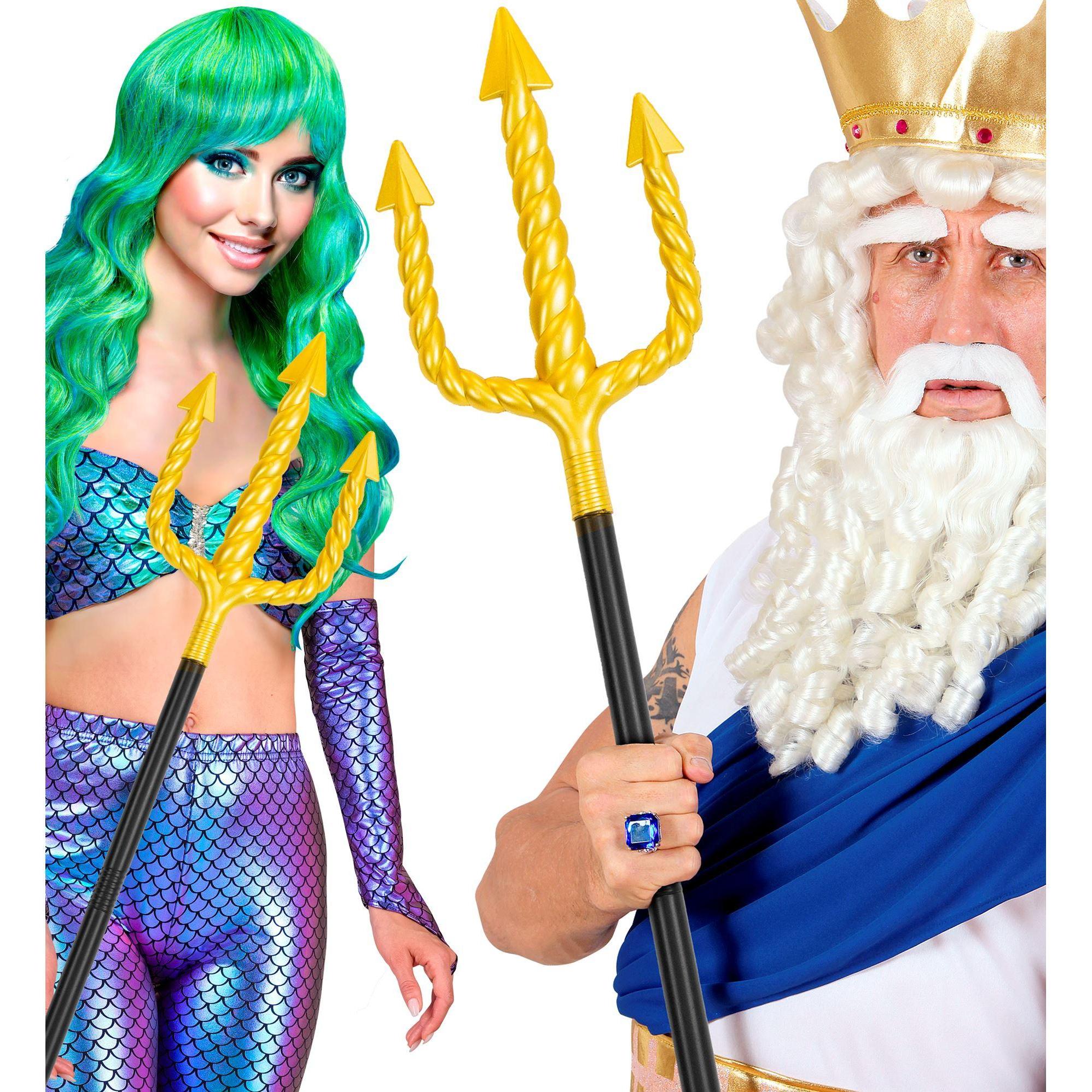 Thumbnail - Widmann Goldener Dreizack mit schwarzem Stab 137cm