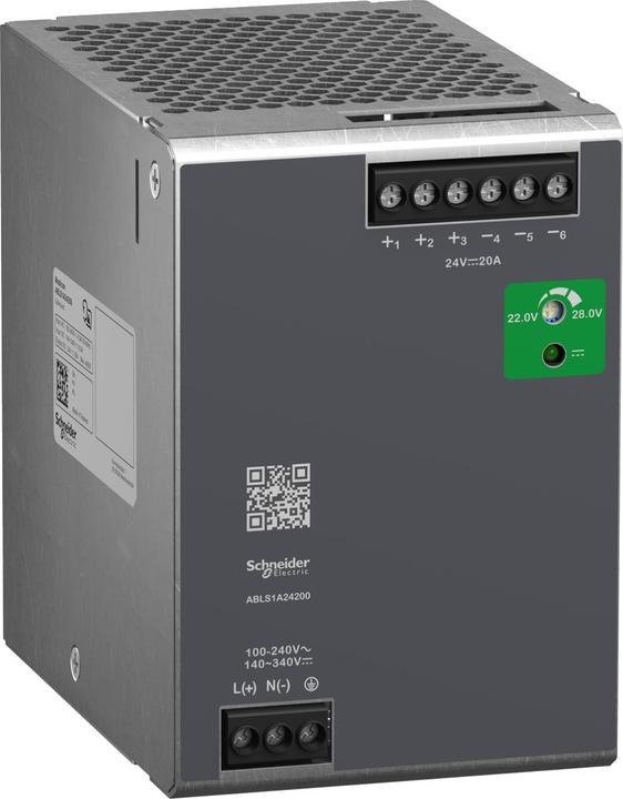 Actual product image Schneider Electric Power supply, OPTIMUM, 100-240VAC, 24VDC, 20A, 480W, 1-phase ABLS1A24200