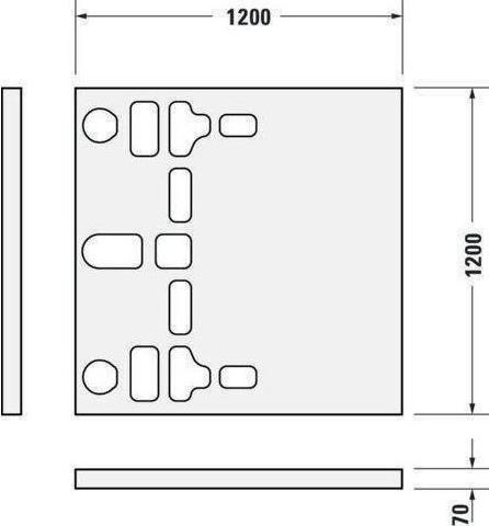 Image du produit Duravit Receveur de douche carré STONETTO 1200x1200x50mm béton gris