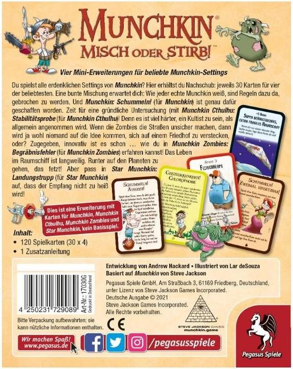 Produktbild Pegasus 17030G - Munchkin: Misch oder stirb!, Kartenspiel, 3-6 Spieler, ab 12 Jahren (DE-Ausgabe) (Deutsch, 3 - 6 Spieler)