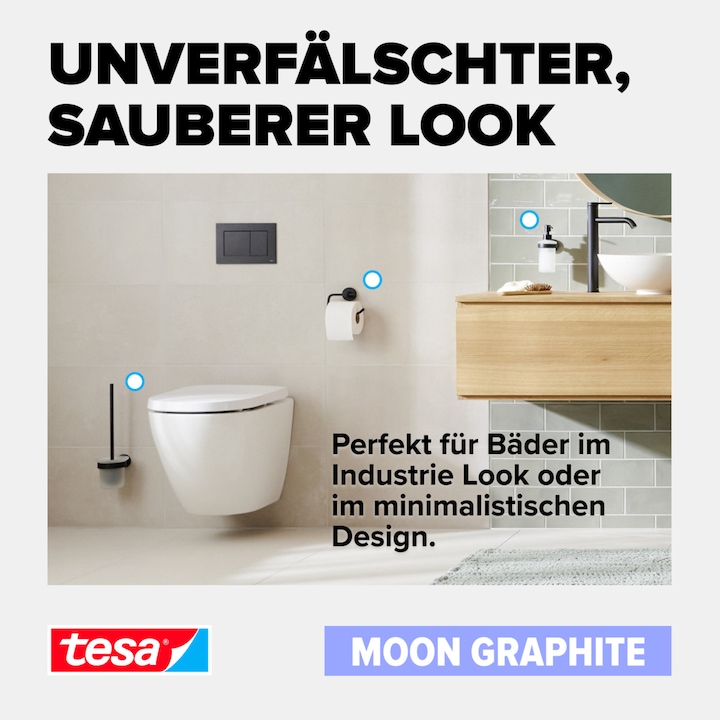 Produktbild tesa ® MOON Toilettenpapierhalter in Graphite
