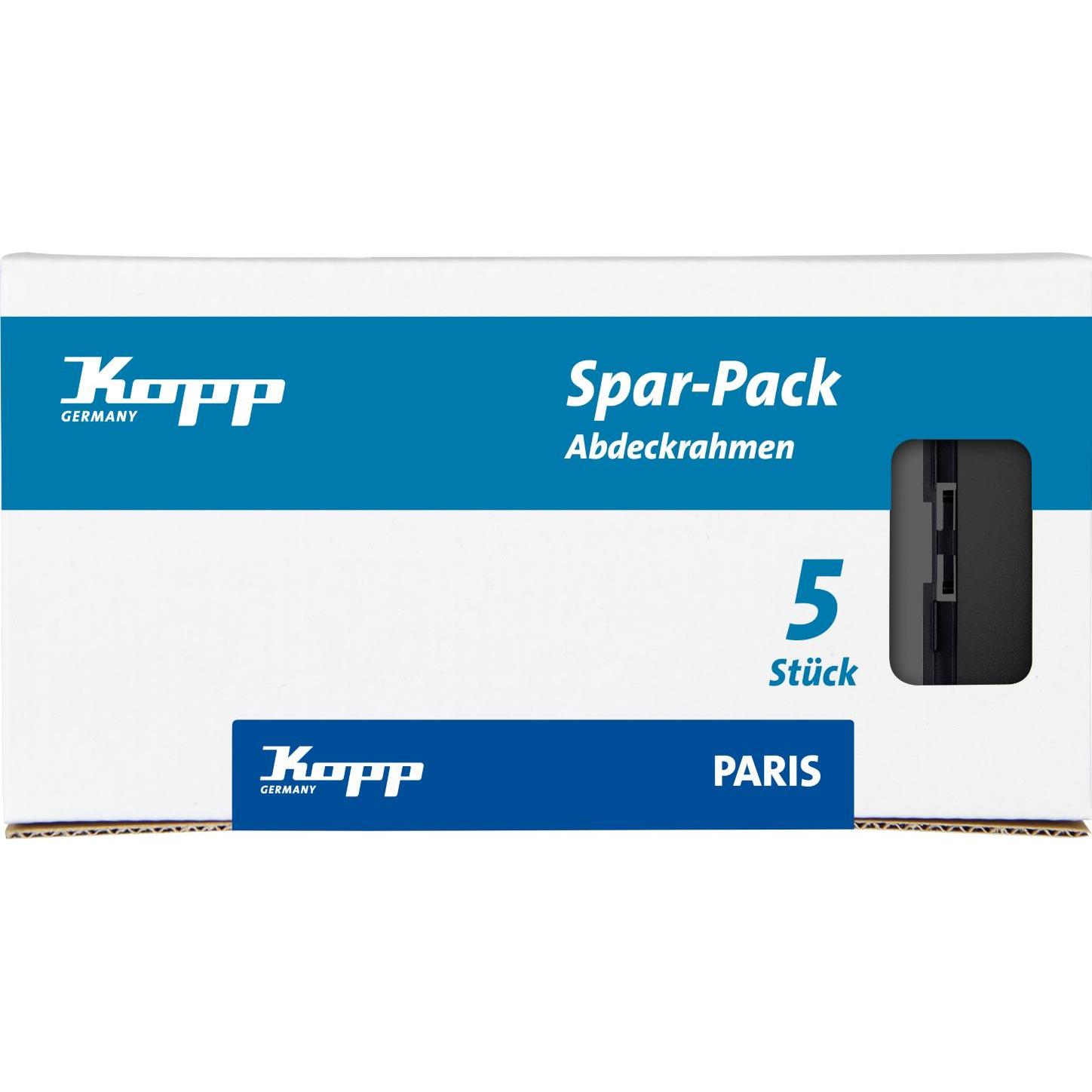 Kopp, Zubehör Schalterprogramm, Rahmen Abdeckung Paris Schwarz (matt) 402550011