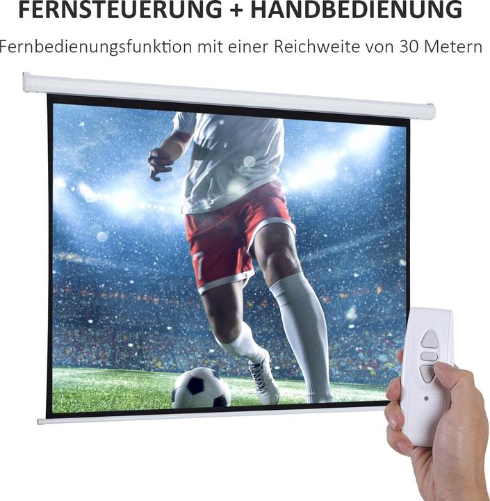 Homcom Beamer-Leinwand Kunststoff, Metall Weiss (4:3)