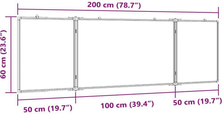 Image du produit vidaXL magnetisches Whiteboard (60 x 200 cm)
