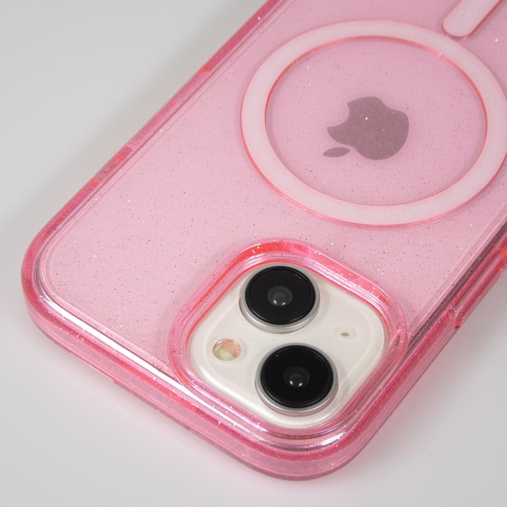 Actual product image PhoneLook Hard silicone case with glitter back and MagSafe (Apple iPhone 15)