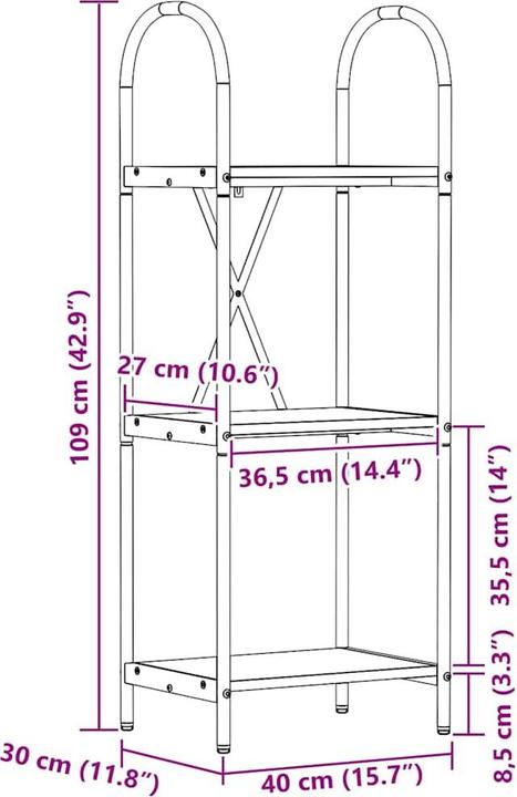 Actual product image vidaXL Moderne Bücherregale (30 x 40 x 109 cm)