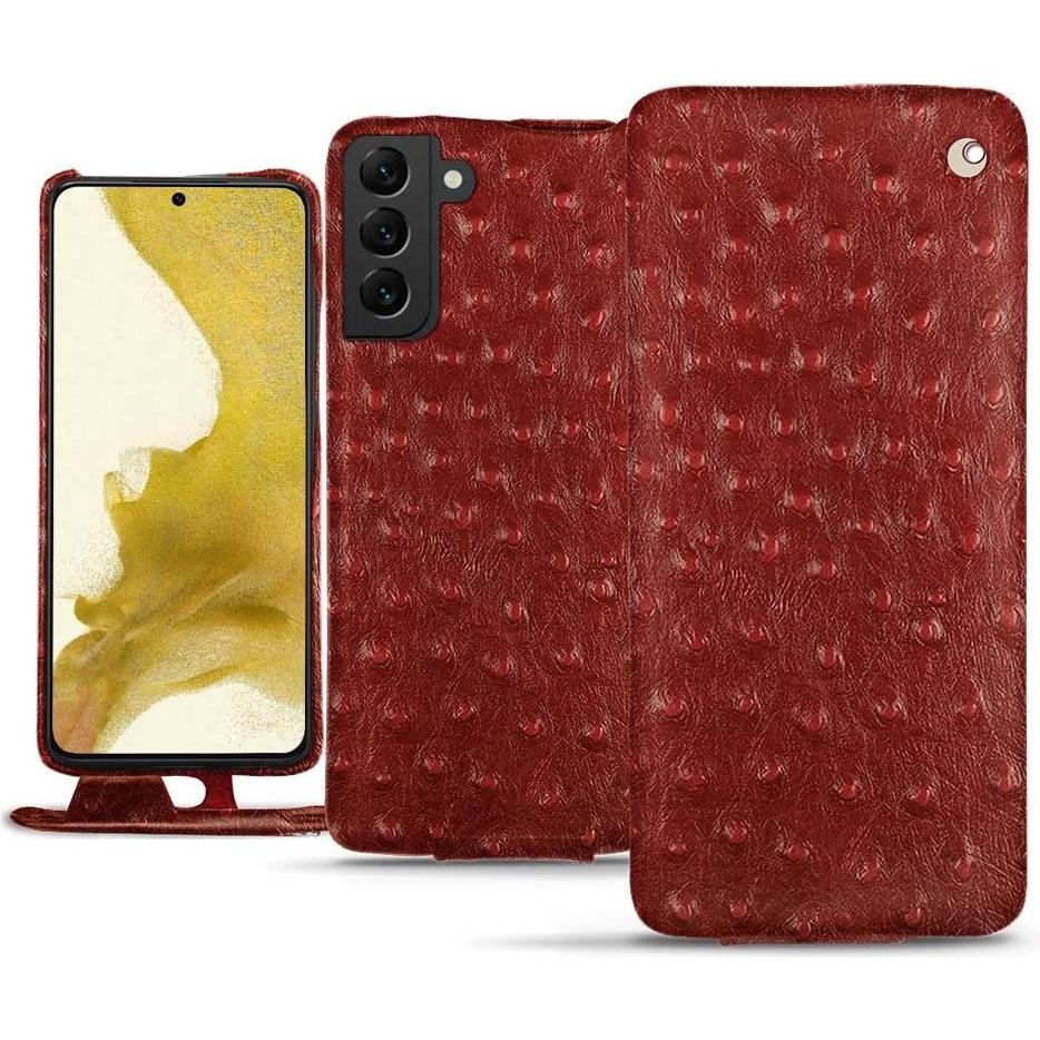 Noreve Lederschutzhülle vertikal (Samsung Galaxy S22), Smartphone Hülle, Rot