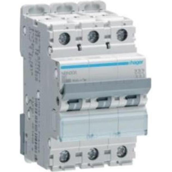 Hager , Interruttore Differenziale, Hag Nbn306 Interruttore Miniaturizzato 3P 10Ka B-6A 3M