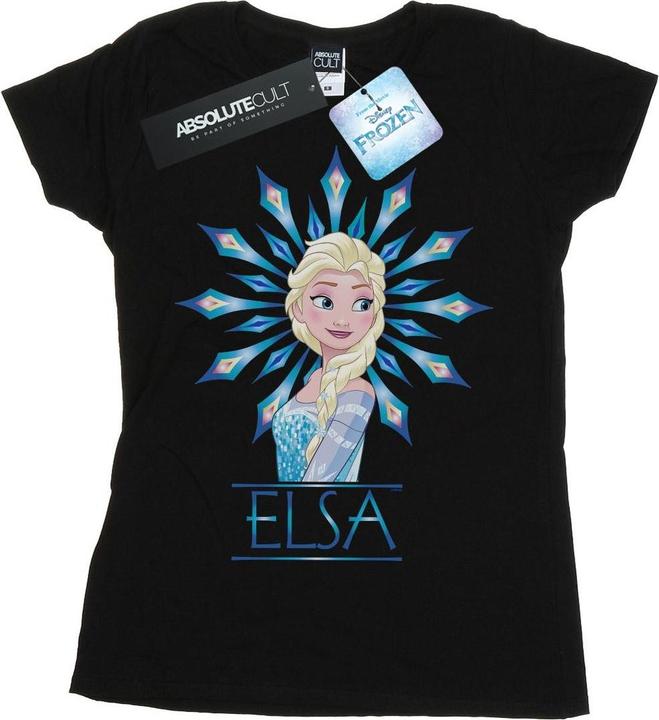 Actual product image Disney Womens/Ladies Frozen Elsa Snowflake Cotton T-Shirt (XXL)