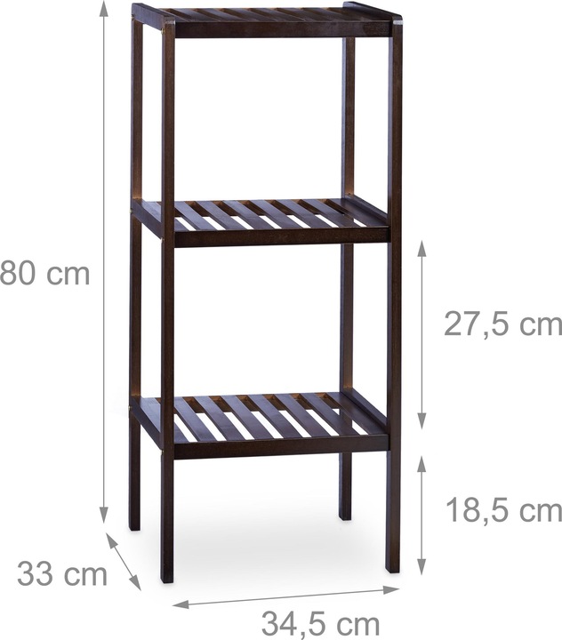 Actual product image Relaxdays Bathroom shelf bamboo (34.5 x 33 x 80 cm)