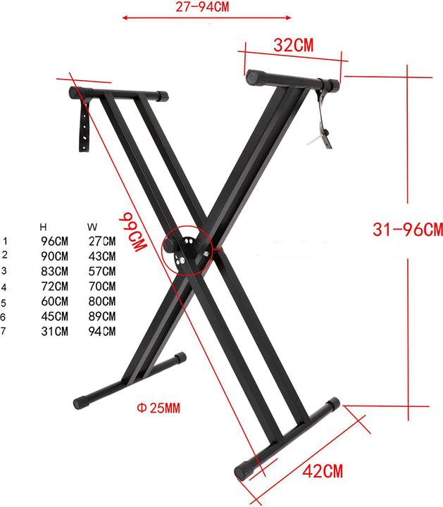 Produktbild Werkstein Verstellbarer Metall Keyboardständer (Keyboard, Stagepiano)