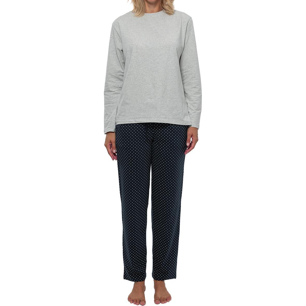 Schiesser, Damen, Pyjama, Organic Cotton Schlafanzug, Blau, (36)
