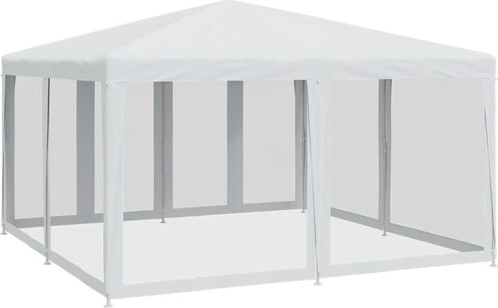Image du produit VidaXL Partyzelt Pavillon Festzelt mit 8 Mesh-Seitenteilen Weiss 4x4m HDPE (400 cm, 400 cm)
