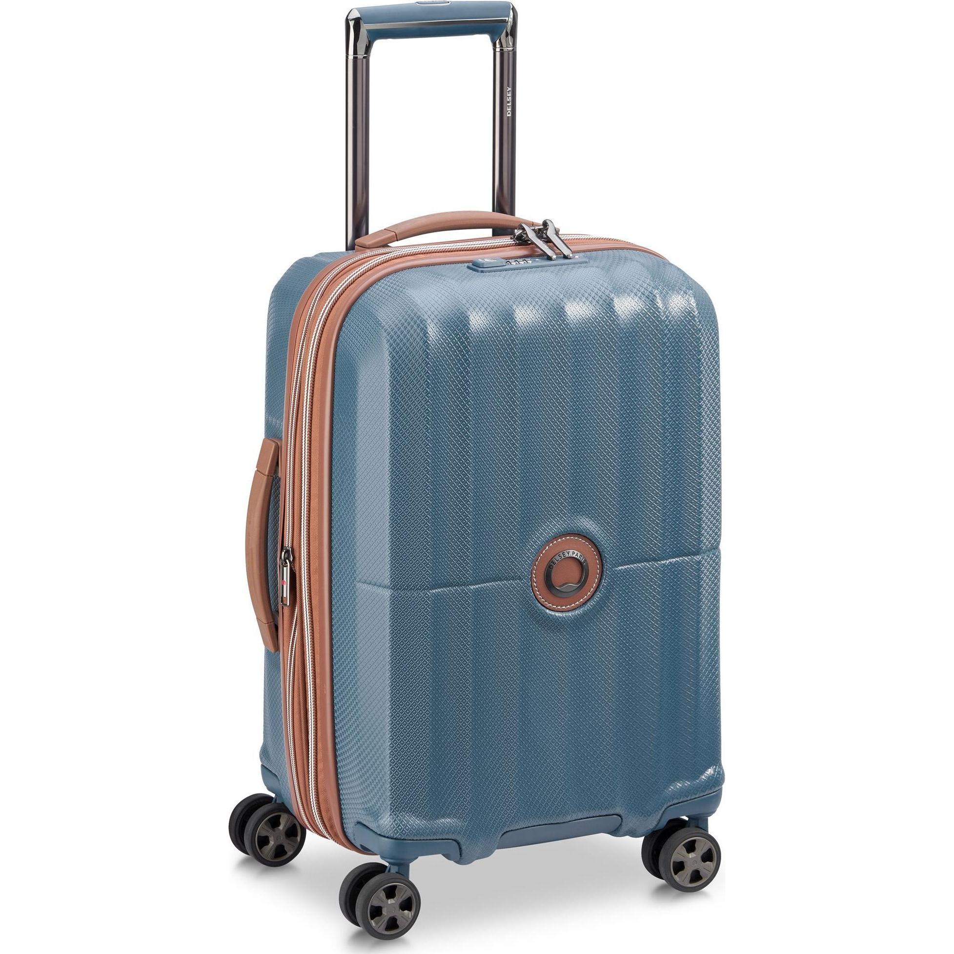 Delsey Blau St. Tropez 4-Rollen Kabinentrolley 55 Cm, Koffer,