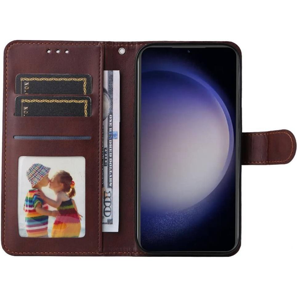 Thumbnail - Cover-Discount Galaxy S23 FE - Premium Handyhülle Etui braun (Samsung Galaxy S23 FE), Smartphone Hülle, Braun