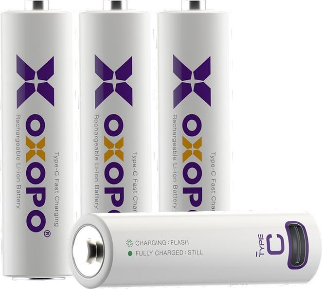Actual product image Oxopo 1.5V Li/Ion battery with USB C charging plug