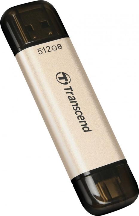 Actual product image Transcend JetFlash 930C USB flash drive 512 GB USB Type-A / USB Type-C 3.2 Gen 1 (3.1 Gen 1) Gold (512 GB, USB-A, USB-C)
