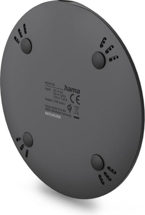 Produktbild Hama Wireless Charger, kabelloses Smartphone-Ladepad, 15 W, Schwarz (15 W)