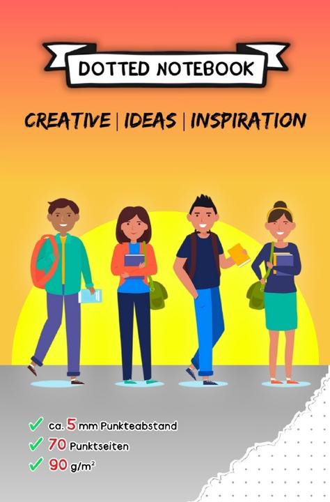 Produktbild Das DOTTED NOTEBOOK mit Punktlandung! (ca. 5 mm Punkteabstand, 70 Punktseiten, 90 g/m²) (Gepunktet)