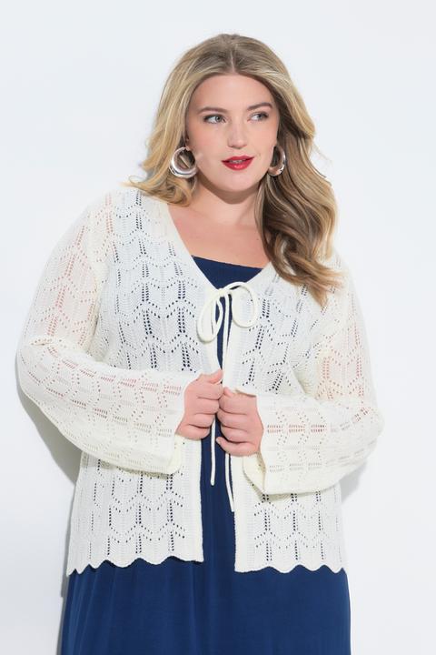 Produktbild Miamoda Strickjacke, gerade Passform, Ajourstrick, Langarm (42, 44)