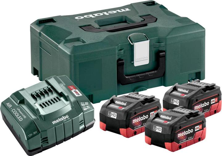 1x Metabo basisset 3 x LiHD 5,5 Ah + Metaloc