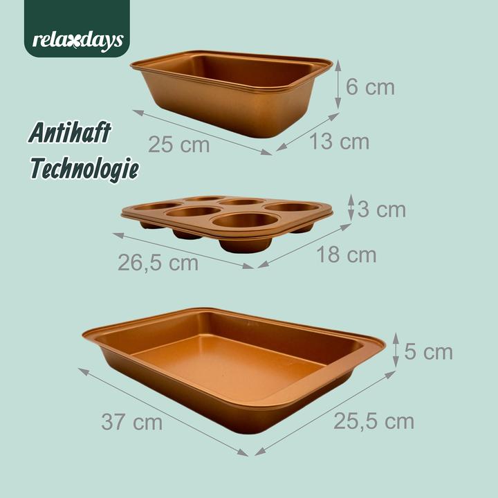 Produktbild Relaxdays 3-teiliges Backformen Set