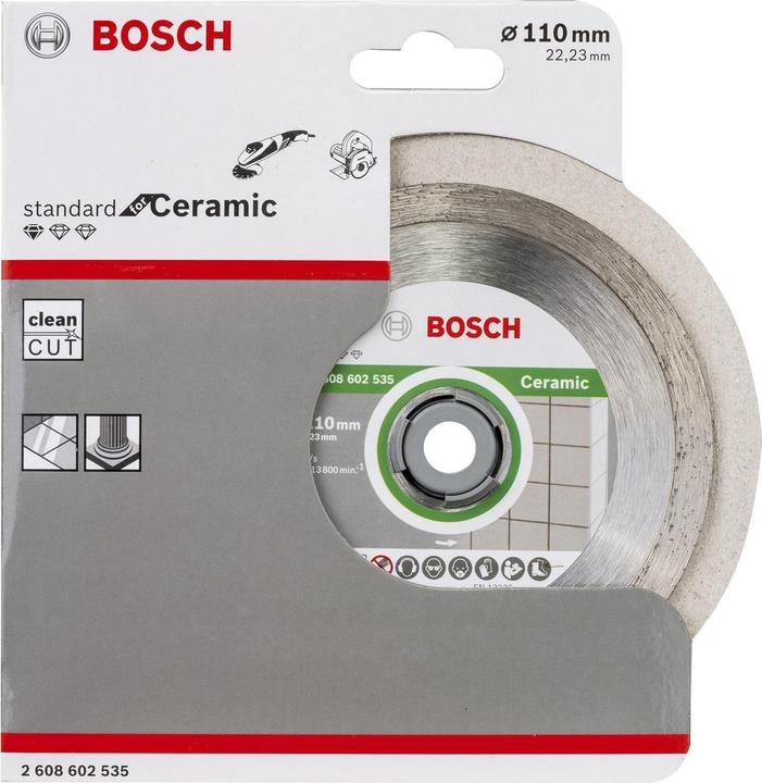 Produktbild Bosch Professional Zubehör Diamanttrennscheibe Standard for Ceramic, 110 x 22,23 x 1,6 x 7,5 mm