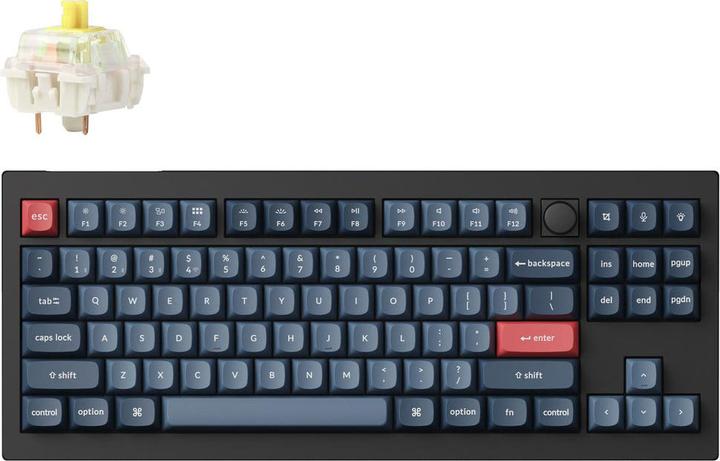 Keychron V3 Max (black/blue-grey, DE layout, Gateron Jupiter Banana, hot-swap, RGB)