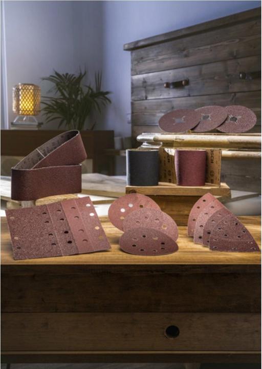 Actual product image Bosch Zubehör Sanding sheet set for multi-sander, 25-piece, 11 holes, 102 x 62 mm, 40 - 180 (40, 80, 120, 180)