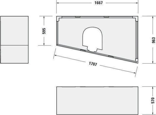 Image du produit Duravit Baignoire à encombrement réduit Paiova 100 x 170 cm blanc lisse 700213000000000 (180 l, 170 cm, 100 cm)