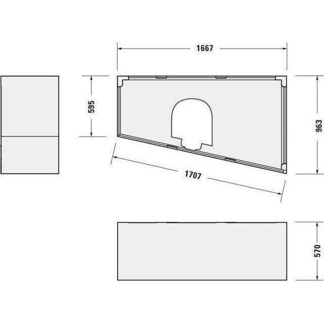 Thumbnail - Duravit, Badewanne, Raumsparbadewanne Paiova 100 x 170 cm wei glatt 700213000000000 (180 l, 170 cm, 100 cm)