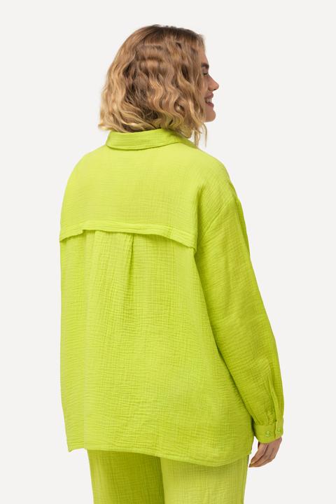 Immagine prodotto Ulla Popken Camicia in mussola dal taglio oversize con collo da camicia e maniche lunghe (58)
