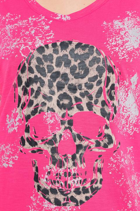 Produktbild Angel of Style T-Shirt, Leo-Totenkopf, V-Ausschnitt, Halbarm (52)