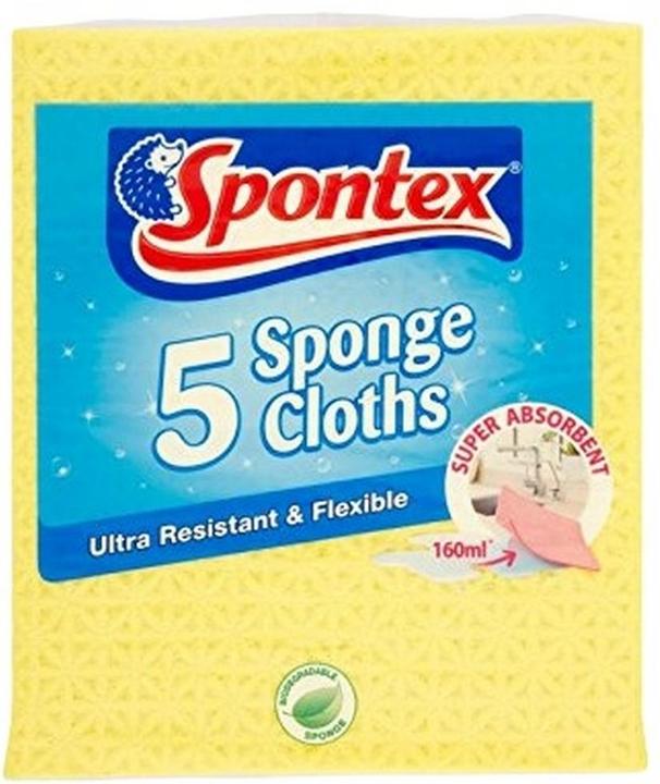 Actual product image Universal Textiles Spontex Sponge Cloth 5pk (5 pcs.)