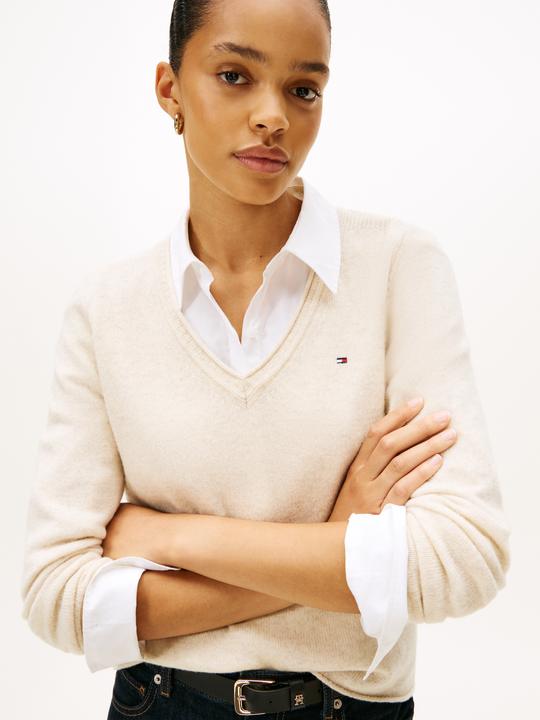 Produktbild Tommy Hilfiger Weicher Wollpullover mit V-Ausschnitt (XXS)