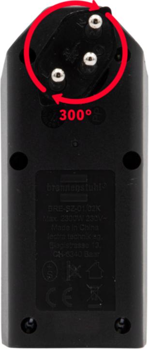 Image du produit Brennenstuhl cleverLINE fiche de dérivation double blanc avec interrupteur, orientable jusqu'à 300° (avec (Type 13, 2x)