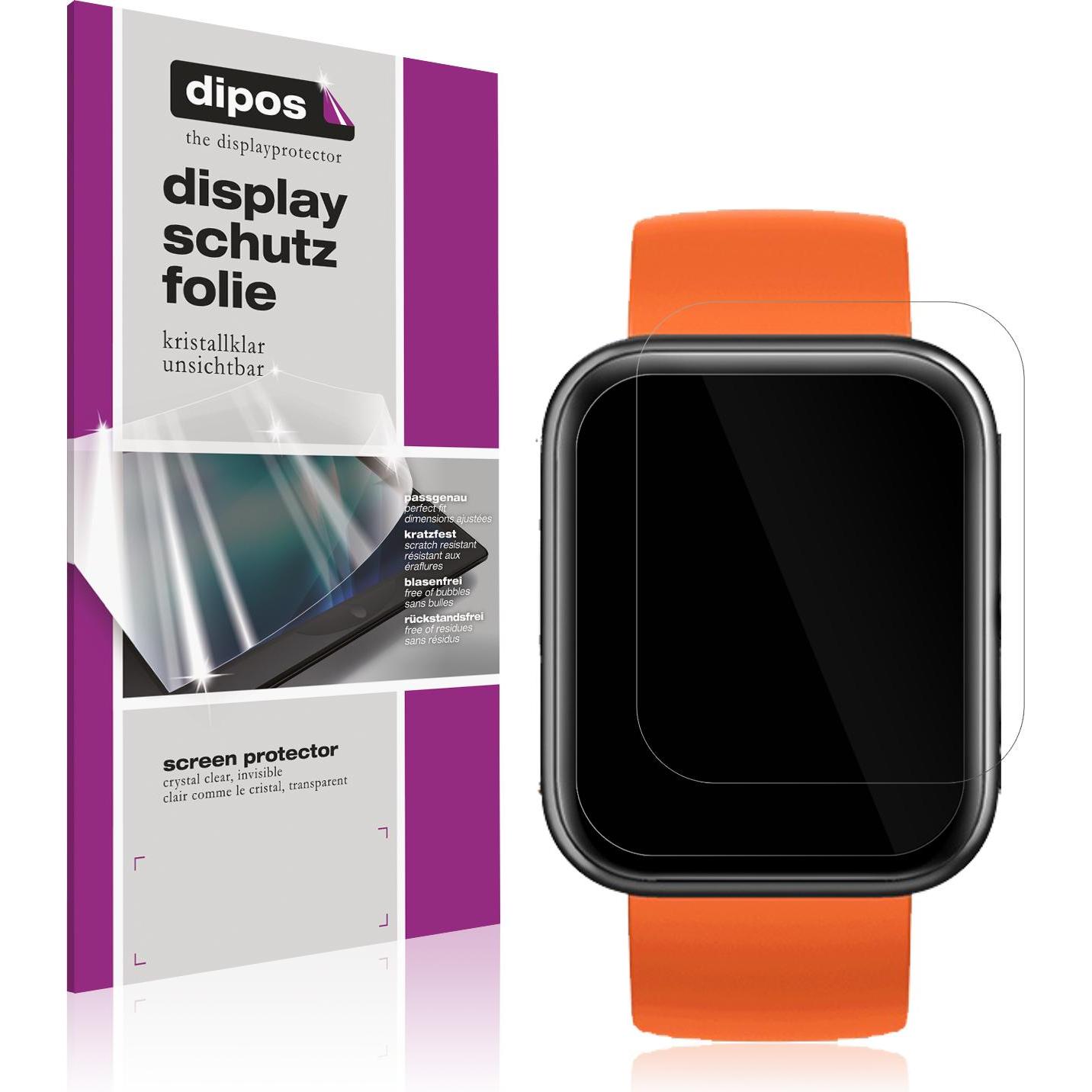 Dipos Displayschutzfolie Crystalclear, Smartwatch Schutzfolie, Transparent