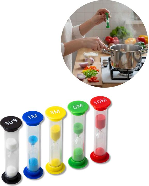 I Am Creative Sanduhren 5er Set Bunt, verschiedenen Zeiten