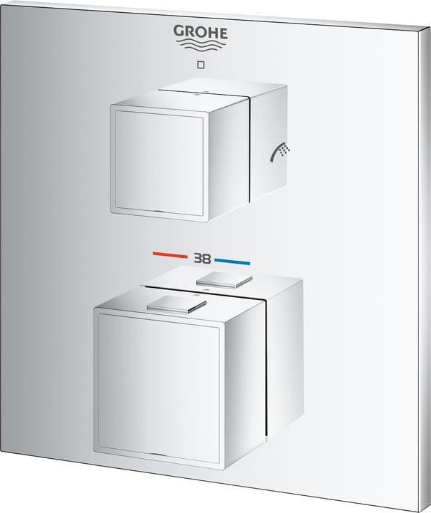 Productafbeelding Grohe Thermo badkuip. GROHTHERM CUBE hoek m 2-weg omstel chr