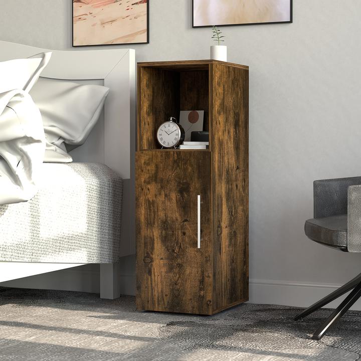 Produktbild VCM Nachtschrank | Masse ca. H. 90 x B. 30 x T. 35 cm | Beistelltisch mit Drehtühr | Nachttisch - Narila (30 x 35 x 90 cm)