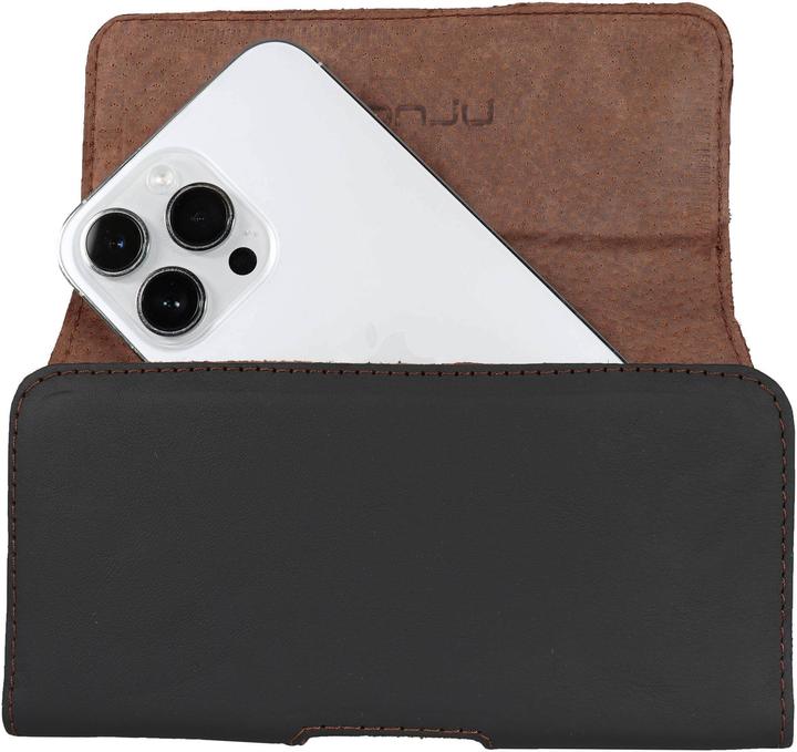 Actual product image Honju horizon smooth leather belt pouch| Apple iPhone 13/12/11 Pro Max & XS| black|