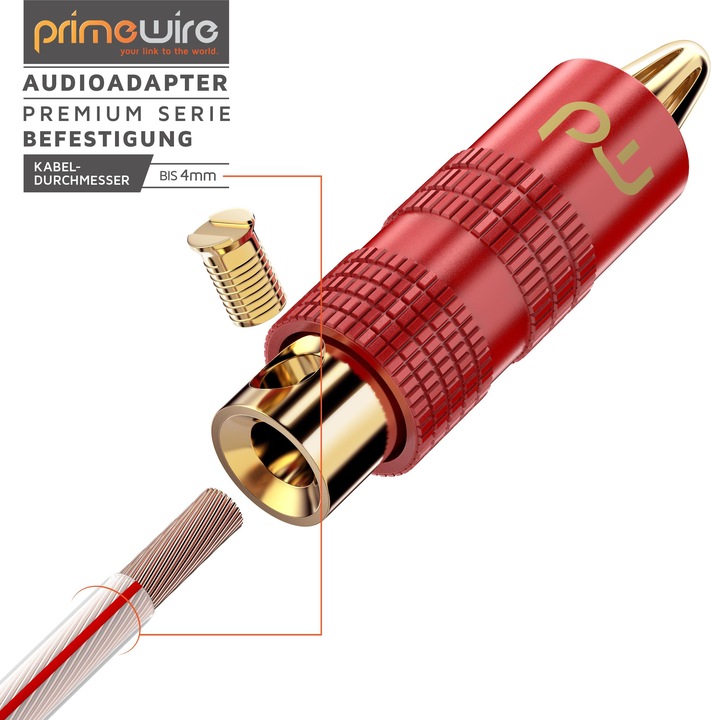 Image du produit Primewire Fiche banane pour haut-parleurs Câble jusqu'à 6mm², fiche haut-parleur pour amplificateurs
