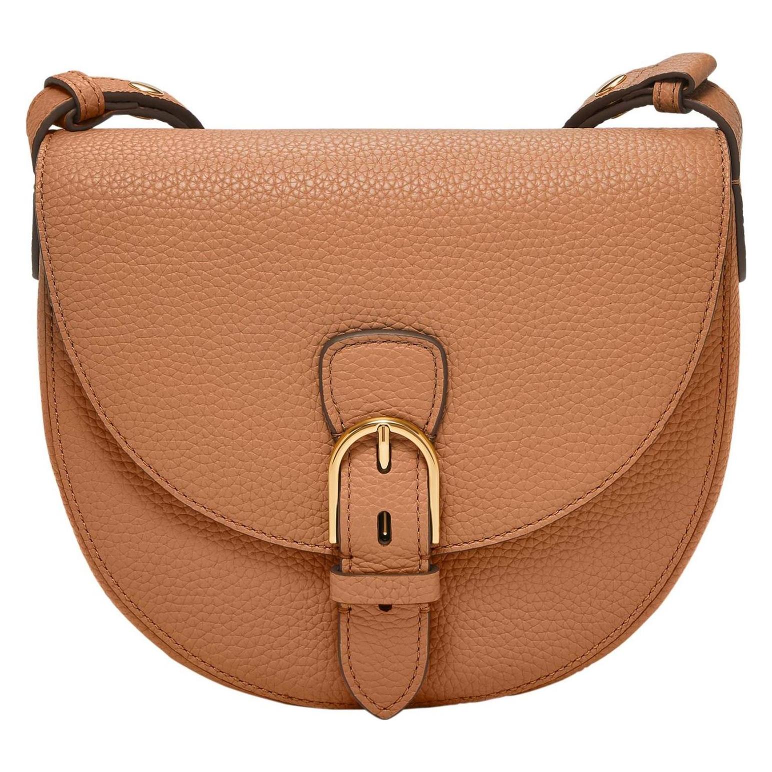 Fossil, Damen, Handtasche, Everleigh Leren Flaptas Met Schuifzak En Omstelbare Riem, Braun