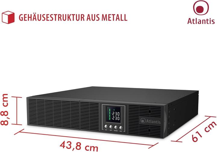 Actual product image Land SERVER RACK 3002 PRO Double conversion (online) 3 kVA 2700 W 8 socket(s) AC (3000 VA, 2700 W, Online double converter UPS)