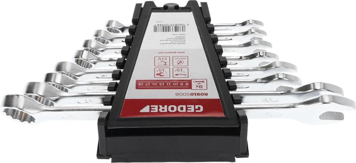 Actual product image Gedore Red red Combination spanner set, 8 pieces, SW 8-19, chrome vanadium steel, silver (19 mm, 12 mm, 14 mm, 16 mm, 10 mm, 18 mm, 17 mm, 11 mm, 15 mm, 9 mm, 13 mm)
