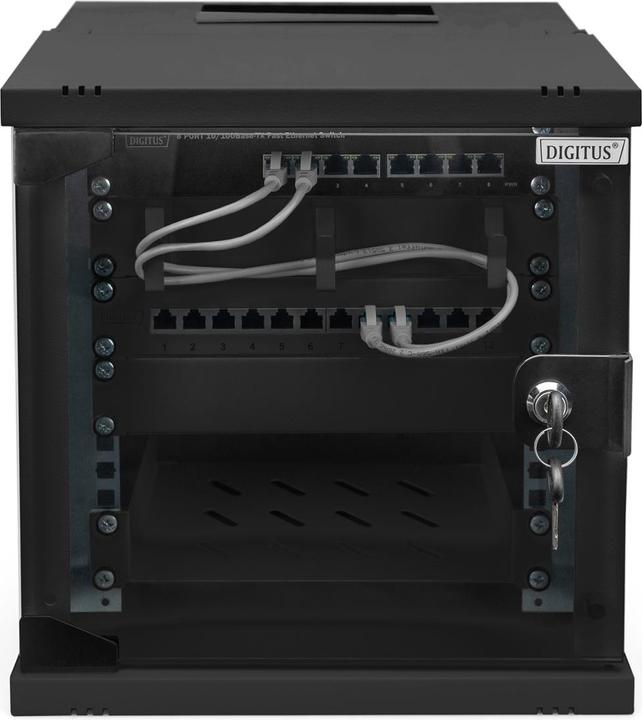 Produktbild Digitus 10" 6HE Wandgehäuse, SOHO PRO 324 x 316 x 298 mm, schwarz (6 HE, 10 Zoll Rack)