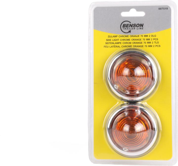 Benson Lampe latérale chrome orange 70 mm 2 pcs E9