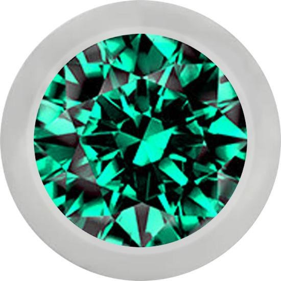 Produktbild Star Piercing Micro Kugel silber mit Kristall türkis (ohne Messing, Chirurgenstahl 316L)