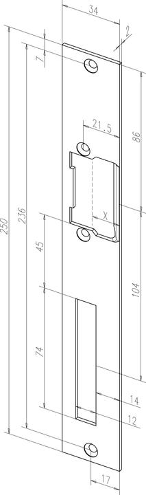 Actual product image effeff EFF -------03435-05 Strike plate HZF 034 EST DIN-R
